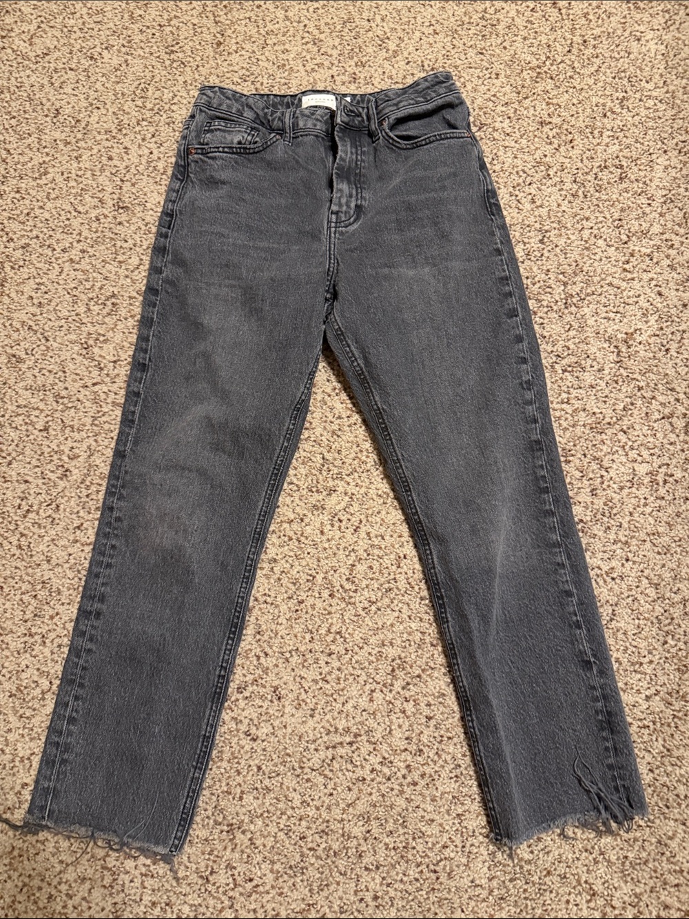 Topshop Women’s High-Rise Straight Leg Jeans - Black Wash